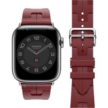 AktarMobile Apple Watch 10 / 11 42 mm Uyumlu Spor Silikon Kordon Hermes Kilim Motifli Kayış Katlanabilir Toka
