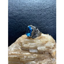 Asteria Jewelry Doğal Aquamarine Taşlı Gümüş Yüzük - 925 Ayar Özel Tasarım