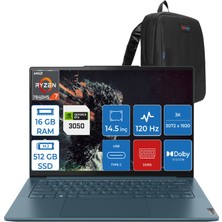 Lenovo Yoga Pro 7 14APH8 Ryzen 7 7840HS 16GB LPDDR5X 512GB SSD 6GB/RTX3050 14.5" 3k IPS 400NITS 120Hz Dolby Vision WIN11PRO Taşınabilir Bilgisayar L82Y8002LTXWP01 + Zettaçanta