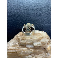 Doğal Aquamarine Taşlı Gümüş Yüzük - 925 Ayar Özel Tasarım