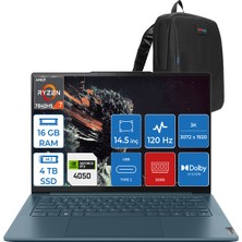 Lenovo Yoga Pro 7 14APH8 Ryzen 7 7840HS 16GB LPDDR5X 512GB SSD 6GB/RTX4050 14.5" 3k IPS 400NITS 120Hz Dolby Vision WIN11HOME Taşınabilir Bilgisayar L82Y8000BTXWH01 + Zettaçanta