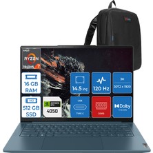 Lenovo Yoga Pro 7 14APH8 Ryzen 7 7840HS 16GB LPDDR5X 512GB SSD 6GB/RTX4050 14.5" 3k IPS 400NITS 120Hz Dolby Vision Freedos Taşınabilir Bilgisayar L82Y8000BTXF01 + Zettaçanta