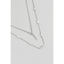 So CHIC Renklerin Cazibesi 18 Ayar Beyaz Altın Kaplama 45 cm Gümüş Kolye

