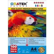 Oratek Papers Premium Parlak A4 Fotoğraf Kağıdı 200 Gr. 100 Yaprak
