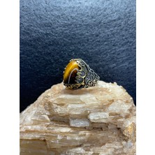 Asteria Jewelry Kaplan Gözü Taşlı Gümüş Yüzük - Kahverenginin Derinliğini Keşfedin