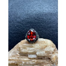 Asteria Jewelry Kırmızı Zirkon Taşlı Gümüş Yüzük - Çarpıcı ve Zarif Tasarım