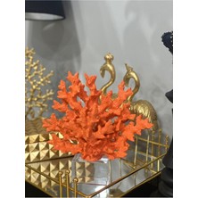 TeknoTrust Turuncu Mercan Kristal Kade, Doğa Temalı, Polyester Malzeme