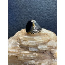Asteria Jewelry Siyah Oniks Taşlı Gümüş Yüzük - Şık ve Gizemli Tasarım