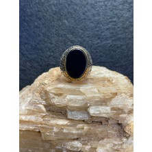 Asteria Jewelry Siyah Oniks Taşlı Gümüş Yüzük - Şık ve Gizemli Tasarım