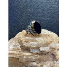 Asteria Jewelry Siyah Oniks Taşlı Gümüş Yüzük - Şık ve Gizemli Tasarım