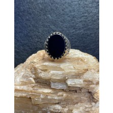 Asteria Jewelry Siyah Oniks Taşlı Gümüş Yüzük - Gizemin ve Zarafetin Işıltısı