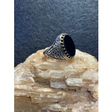 Asteria Jewelry Siyah Oniks Taşlı Gümüş Yüzük - Gizemin ve Zarafetin Işıltısı