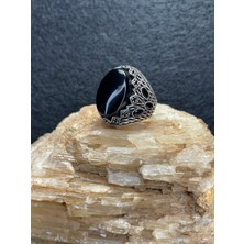 Asteria Jewelry Asteria 925 Ayar Gümüş Siyah Oniks Yüzük - Güçlü ve Asil Duruş
