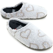 Gezer Kadın Kışlık Nakışlı Kalp Tasarım Rahat Taban Ev Bahçe Gondol Terlik