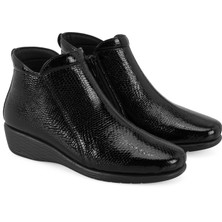 Aero Comfort Jailyn Siyah Kadın Aerocomfort Fermuarlı Deri Bot