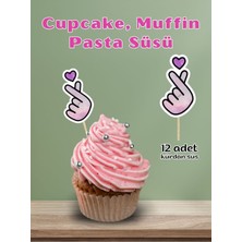 My Design Korean Finger Pasta Kürdanı, K-Pop Doğum Günü Pasta Kürdanı Cupcake Süsü, 12 Adet