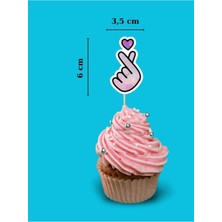 My Design Korean Finger Pasta Kürdanı, K-Pop Doğum Günü Pasta Kürdanı Cupcake Süsü, 12 Adet