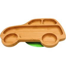 Mirabambino Araba Bambu Bölmeli Tabak Yeşil