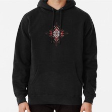Hvit Stein Unisex Red And Black Tribal Shape, Ai Generated Image, Tribal Tattoo Art Baskılı Sweatshirt