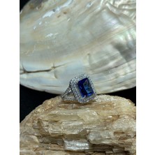 Asteria Jewelry Mavi Zirkon Taşlı Kadın Gümüş Yüzük - Ferah ve Şık Tasarım