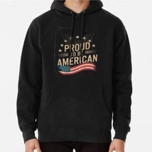 Hvit Stein Unisex Proud To Be American Baskılı Sweatshirt