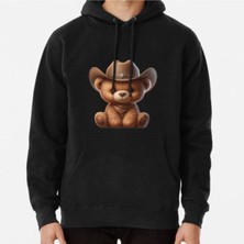 Hvit Stein Unisex Adorable Teddy Bear Cowboy Baskılı Sweatshirt