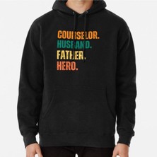 Hvit Stein Unisex Counselor Husband Father Hero For Counselor Husband Baskılı Sweatshirt