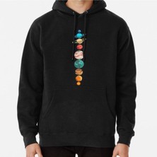 Hvit Stein Unisex Colorful Solar System Planets Baskılı Sweatshirt