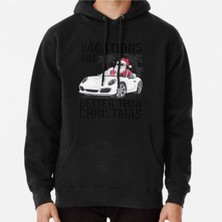 Hvit Stein Unisex Cool Santa Claus In A Sports Car – Holiday Instead Of Christmas Baskılı Sweatshirt