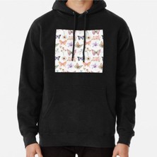 Hvit Stein Unisex Butterfly Watercolor Chaos Baskılı Sweatshirt