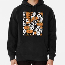 Hvit Stein Unisex Halloween Panda, Panda Among Pumpkins Baskılı Sweatshirt