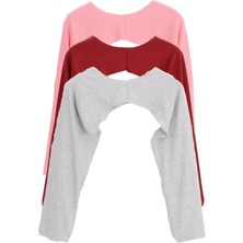Pınkmark Kadın Içe Giyilen Tesettür Pembe Gri Bordo 3 Lü Paket Bolero Bluz Kolluk MCPMBL25664