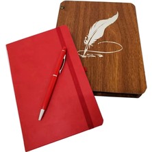 Ahşap Kutulu Defter Kalem