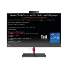 Lenovo Thinkcentre Neo 50A 24 Gen 4  Intel Core I7 13700H 64GB 1tb SSD 23.8" Fhd Dokunmatik Ekranlı Windows 11 Pro All In One Tümleşik Bilgisayar 12K9004CTR W12