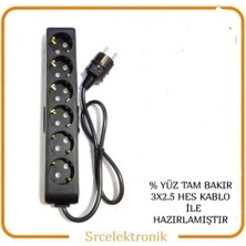 Viko Multi-Let 6'li 1 -10 Metre Arası Topraklı Çocuk Korumalı Uzatma Seyyar Uzatma Seyyar Kablo