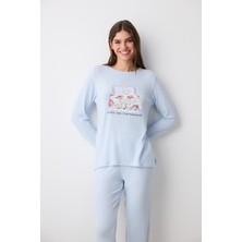 Penti Lazy Weekend Açık Mavi Pantolon Pijama Takımı