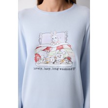 Penti Lazy Weekend Açık Mavi Pantolon Pijama Takımı