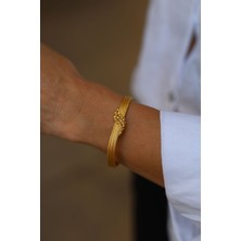 Yenigün Kuyumculuk 14 Ayar Altın Dorika Detaylı Örme Bileklik 3