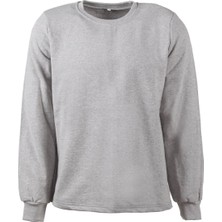 Mesay Bisiklet Yaka Gri Uzun Kol Sweatshirt
