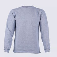 Mesay Bisiklet Yaka Gri Uzun Kol Sweatshirt