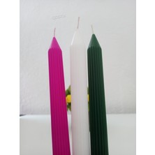 Qosrix 3'lü Çok 3 Renkli Şamdan Mumu  Soya Doğal Kahve Kokulu Uzun Çubuk Konik Mum Dekoratif