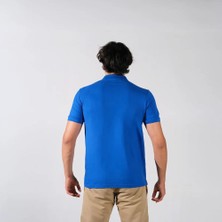 BafacoTekstil Pamuklu Mavi Polo Yaka T-Shirt Erkek / Kadın