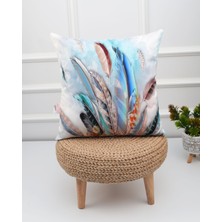 Woodhub Kırlent Kılıfı , Yastık Kılıfı , Desenli Kırlent , Renkli Kuş Tüyü Kırlent , 43x43 Kırlent