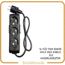 Viko Multi-Let 3'lü Topraklı Çocuk Korumalı Uzatma Seyyar ( 3x2.5 Hes Kablo Tam Bakır) Uzatma Seyyar Kablo