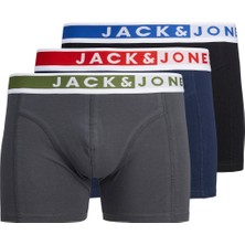 Jack Jones Jackarım Solıd Trunks 3 Pack Pls Erkek Kırmızı Büyük Beden Boxer 12267726-17