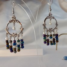 Crystal Atelier Mercan Serisi Inci Boncuklu Sallantılı Halka Küpe