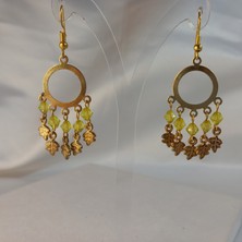 Crystal Atelier Yaprak Figürlü Kırmızı Renk Sallantılı Küpe
