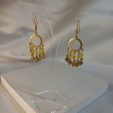 Crystal Atelier Yaprak Figürlü Kırmızı Renk Sallantılı Küpe
