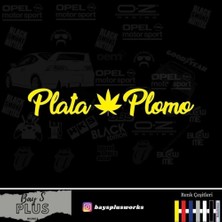 Plata Plomo Oto Sticker Sarı 20*10 Cm