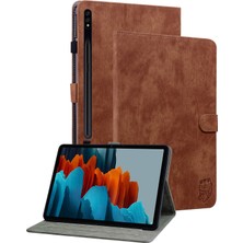 Seashell Digital Samsung Galaxy Tab S9 s9 Fe Standı Folio Pu Deri Sevimli Kaplan Desenli Kart Tutucu Tablet Kılıfı (Yurt Dışından)